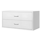 Modular Storage Large Two Drawer Cube in White