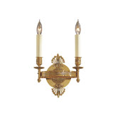 Vintage Two Light Candle Wall Sconce in French Gold