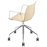 Catifa 46 Arm Desk Chair with Wood Seat