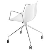 Catifa 53 Arm Chair with Single-Tone Seat and Castors