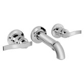 Bali Wall Mounted Bathroom Sink Faucet with Double Lever Handles