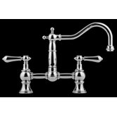 Canterbury Straight Double Handle Bridge Kitchen Faucet with Optional Level Handles