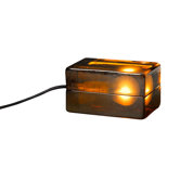 Block Lamp in Amber by Harri Koskinen