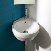 Corner Bowl Sink with Push-touch Drain