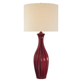 Table Lamp in Chile Red with Chocolate Highlights