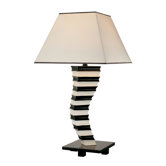 One Light Table Lamp in Black and White