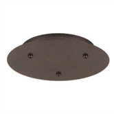 Fusion Jack Three Port Round Canopy in Satin Nickel