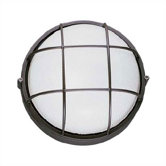 Large Round Outdoor Bulk Head Wall or Ceiling Mounted Lantern with Guard