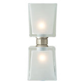 Twin Tube Two Light Monorail Bath Kit Head with Frost shade in Satin Nickel