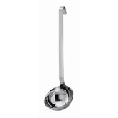 Stainless Steel 5.4 Ounce Ladle with Pouring Rim and Hooked Handle