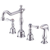 Opulence Two Handle Widespread Kitchen Faucet with Spray