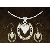 Horseshoe Heart Jewelry Set