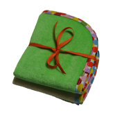 Plush Wash Cloths Set in Green Apple Terry with Mod Dot Trim (Set of 3)