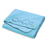 Cuddle-up Baby Blanket in Berry Berry Blue with Navy Trim