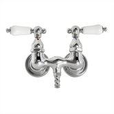 Double Handle Wall Mount Tub Only Faucet Trim Porcelain Handle