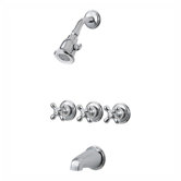 Three-Cross Handle Shower and Tub Trim