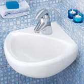Corner Minette Wall Mount Sink for Wall Hangers with Center Hole Only