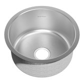 Round Stainless Steel Undermount 18.13" x 18.13" Single Bowl kitchen sink in Brushed Stainless Steel