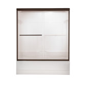 Euro Frameless Bypass Tub Door with Bistro Glass