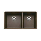 Precis 1.75 Double Bowl Undermount Kitchen Sink in Cafe Brown