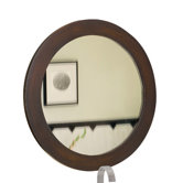 28" Round Vanity Mirror in Espresso