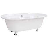 Contemporary 68" Cast Iron Bath Tub with Chrome Feet in White