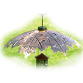 18" Weather Shield Copper Oak Leaf Squirrel Baffle