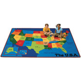 Geography Travelin' the USA Kids Rug