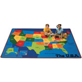 Printed USA Learn and Play Kids Rug