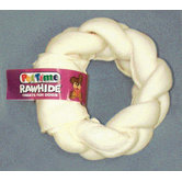 9" Pestime Rawhide Braided Donut Dog Treat