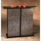 Americus Black & Marble Glass-Top Bar