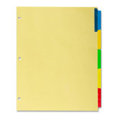 Insertable Indexes,3-Hole Punched,5-Tabs,11"x8-1/2",Assorted
