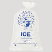 8 Pound Ice Bag, 1.50 Mil in Clear / Blue