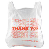 T-Shirt Thank You Bag in White, 900/Case