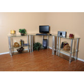 Corner Computer Desk with 2 35" Modular Extensions