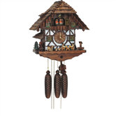 15.5" Chalet 8-Day Movement Cuckoo Clock With Beer Drinkers