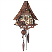 13.5" Quartz Cuckoo Clock with Clock Peddler and Mill Wheel