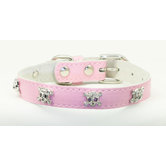 Skull Leather Dog Collar