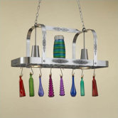 Monterey Rectangular Pot Rack with 2 Lights