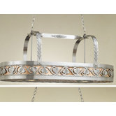 Leaf Rounded Hanging Pot Rack with 2 Lights