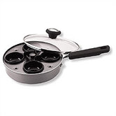 Nonstick Aluminum 4-Cup Egg Poacher with Glass Cover