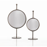 Garbo Tabletop Adjustable Convex Mirror in Antique Bronze