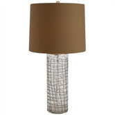 Caged Cylinder Glass / Iron Lamp