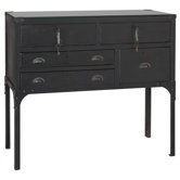 Ernest Iron / Glass Top Console Table