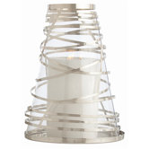 Tory Steel Wrapped Glass Hurricane