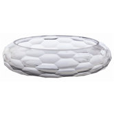 Ice Faceted Etched / Polished Glass Bowl