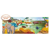 Panoramic Safari Mural Style Border in Multi