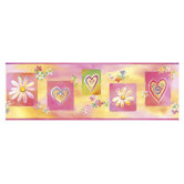 Whimisical Wall Hearts and Flowers Border in Multi