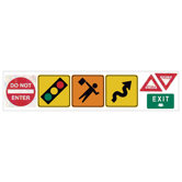 Traffic Signs Freestyle Peel and Stick Decal ( Set 2) in Bright