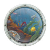 Porthole Number 2 Accent Mural Wall Decal